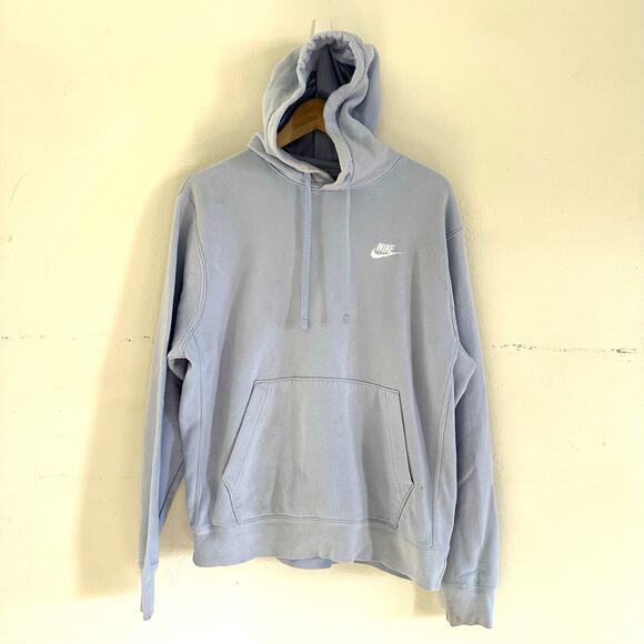 Nike‎ Light Blue Hoodie Embroidered Pullover Sweater Women's Size Medium - Picture 1 of 7
